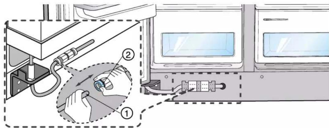 SAMSUNG RS28KPAS - Separating the water supply line from the refrigerator - 1