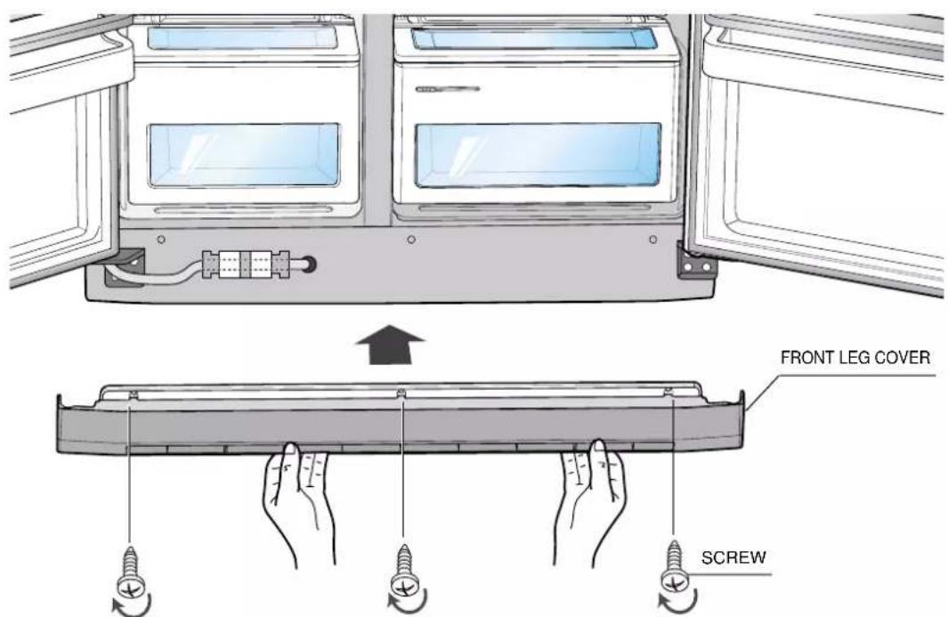 SAMSUNG RS28KPAS - Reattaching the Front Leg Cover (Optional) - 1