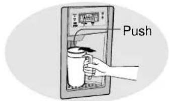 SAMSUNG RS28KPAS - Push the ice dispenser lever with a cup. - 1