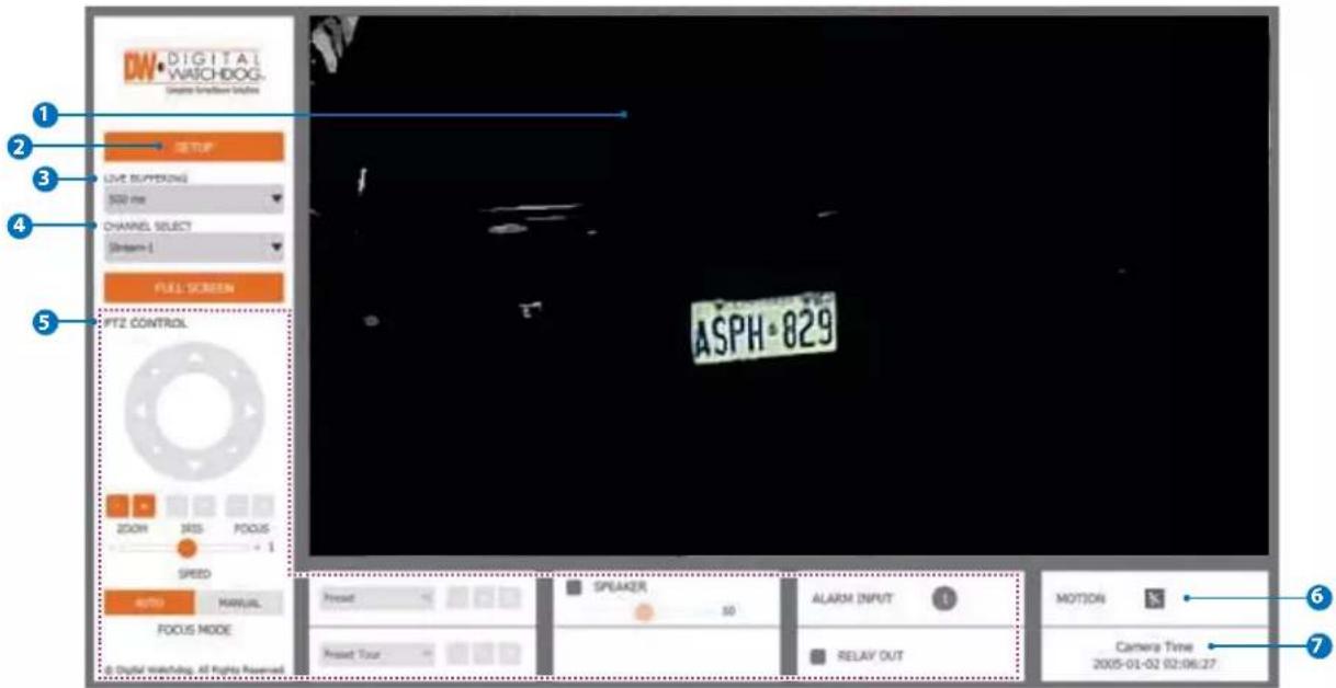 Digital Watchdog MEGApix CaaS DWC-MB44LPRWC - Web Viewer Screen - Basic Screen - 1