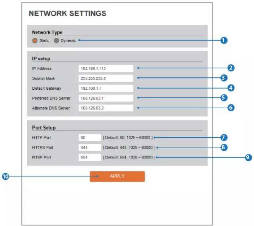 Digital Watchdog MEGApix CaaS DWC-MB44LPRWC - Setup - Network Setup Network Settings - 1