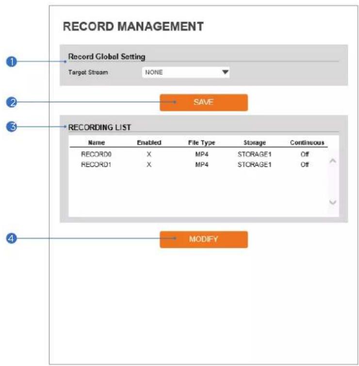 Digital Watchdog MEGApix DWC-MPF2WI - Setup - Record Setup Record Management - 1
