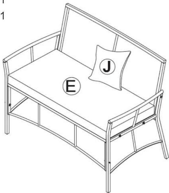 Sunnydaze Decor VQN-967 - LOVESEAT ASSEMBLY - 3