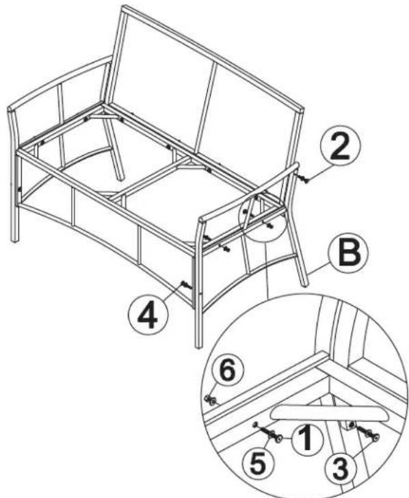 Sunnydaze Decor VQN-967 - LOVESEAT ASSEMBLY - 2