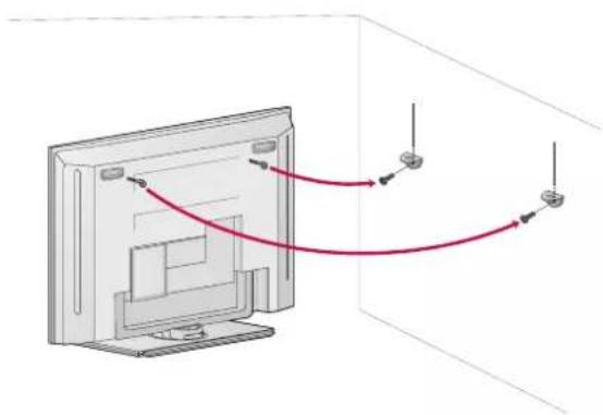 LG 47LB2DE - ATTACHING THE TV TO A WALL - 1