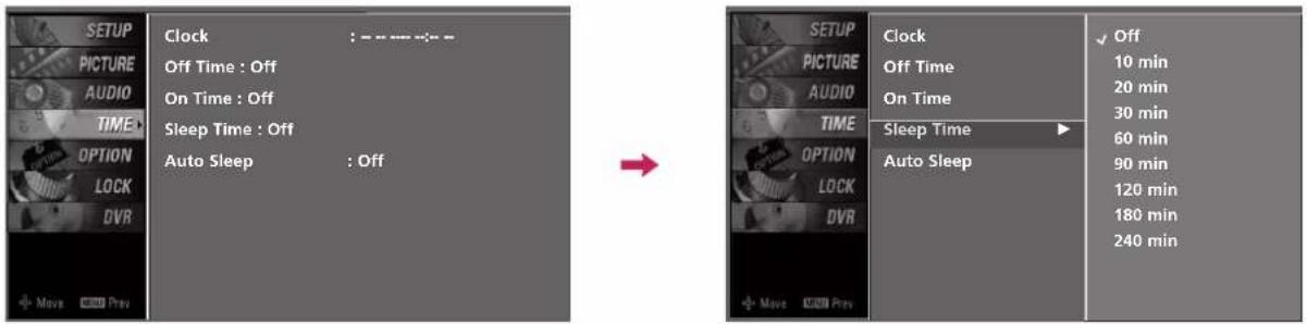 LG 42LY3DE - SLEEP TIMER SETTING - 1