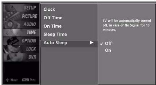 LG 42LY3DE - AUTO SHUT-OFF SETTING - 3