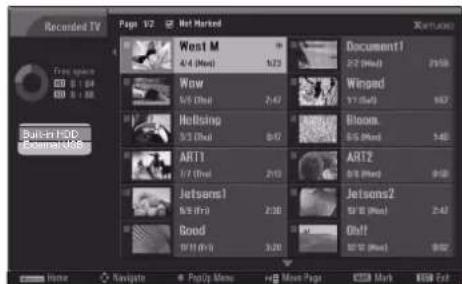 LG 42LY3DE - Recorded programme Selection and PopUp Menu - 3