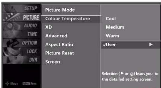 LG 42LY3DE - Colour Tone -User Option - 3