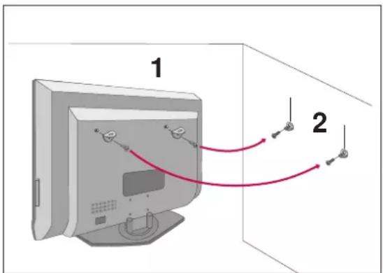 LG 42LY3DE - ATTACHING THE TV TO A WALL - 1