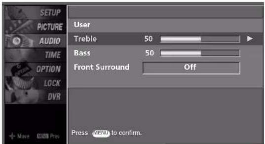 LG 42LY3DE - SOUND SETTING ADJUSTMENT-USER MODE - 3