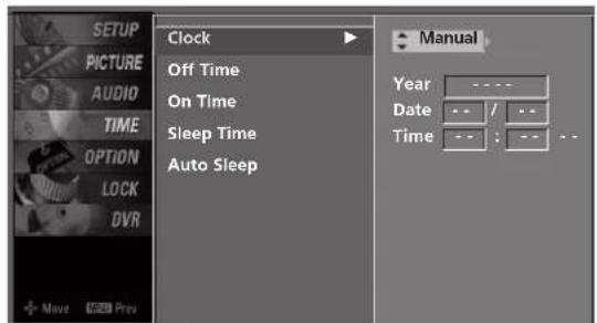 LG 42LY3DE - Manual Clock Setting - 3