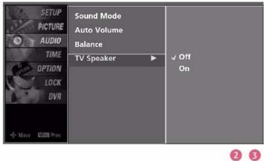 LG 42LY3DE - TV SPEAKERS ON/OFF SETUP - 3
