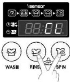 LG T8503AEET5 - Press both the RINSE button and the SPIN button simultaneously. - 1