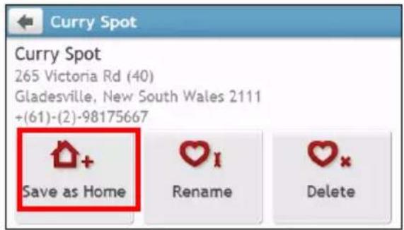 NAVMAN MY90XLT - How do I save a location as My Place or Home? - 4