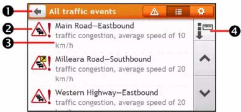 NAVMAN MY90XLT - How do I view a list of all events on my route? - 2