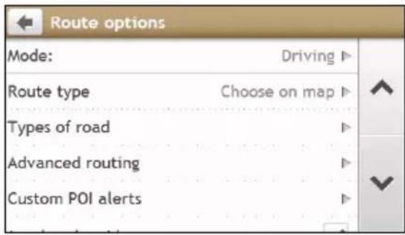 NAVMAN MY90XLT - Route options - 1