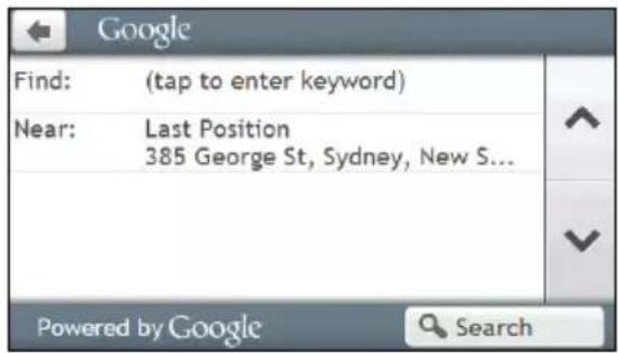 NAVMAN MY90XLT - How do I search for a POI using Google Local Search? - 1