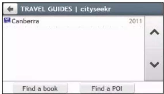 NAVMAN MY90XLT - How do I search for a POI in a city I am visiting using Travel Book? - 1