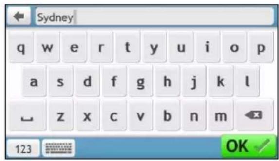 NAVMAN MY90XLT - How do I use the Keyboard screen? - 2
