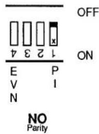 OFF ON NO Parity 1 2 3 4 E P E I V N