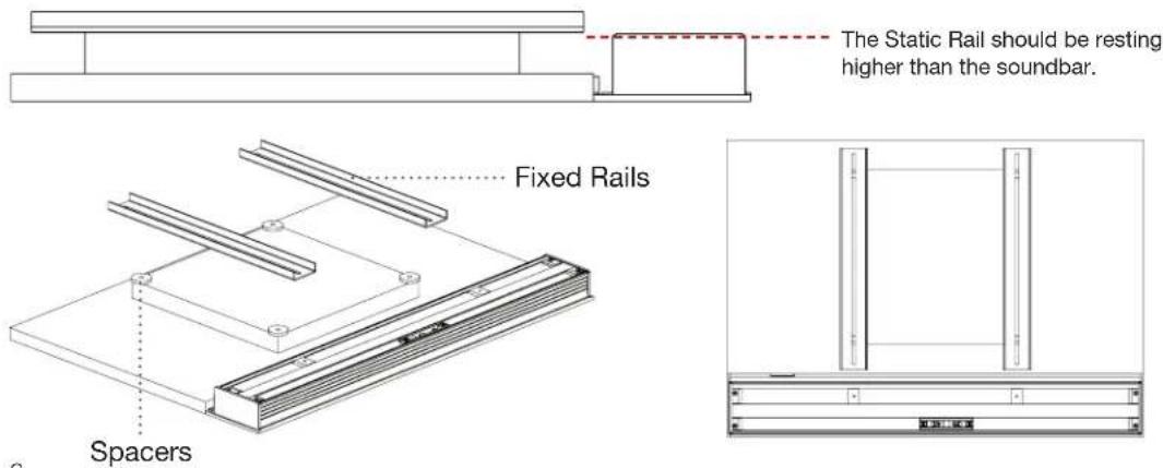 Paradigm Decor 1RS - To protect the TV from the Fixed Rails, position the Plastic Spacers over the four VESA mounting inserts. - 1