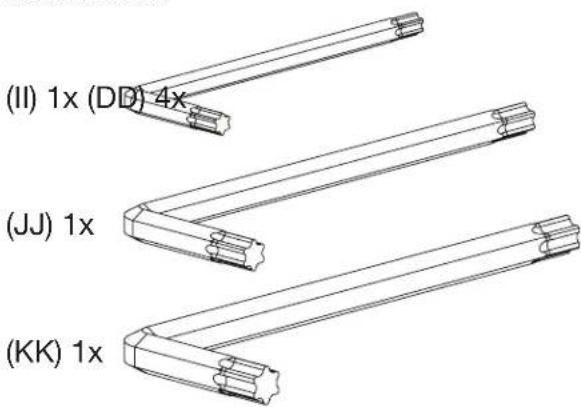 (II) 1x (DD) 4x (JJ) 1x (KK) 1x