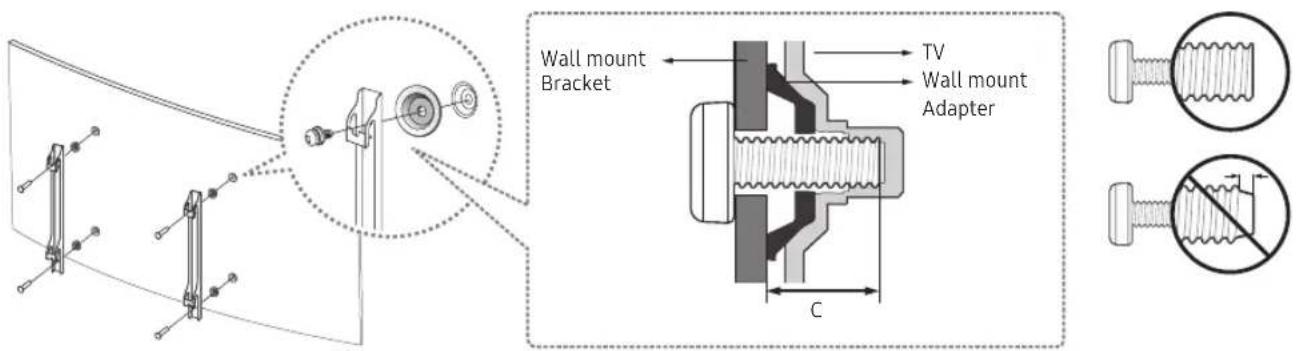 SAMSUNG UA78KS9800R - Mounting the TV on a wall - 2