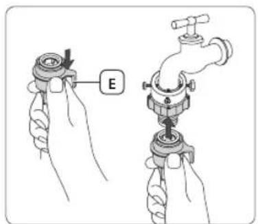 SAMSUNG WW10H8420EWH - Connect the water supply hose to the water tap. - 5