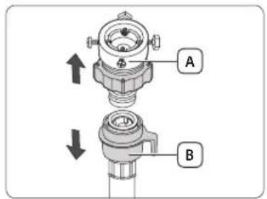 SAMSUNG WW10H8420EWH - Connect the water supply hose to the water tap. - 1