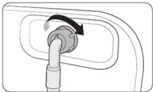 Diagram of a car plug with a valve and arrow indicating rotation (no text or symbols)