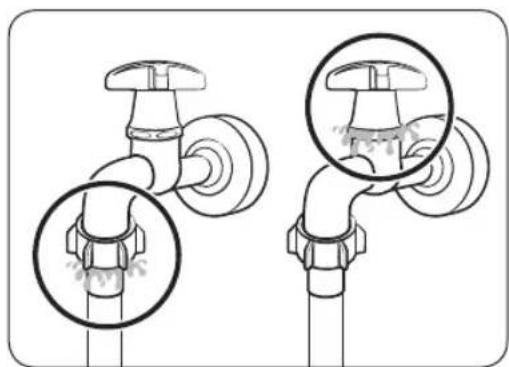Diagram of two pipe fittings with circular annotations highlighting their features (no text or symbols present)