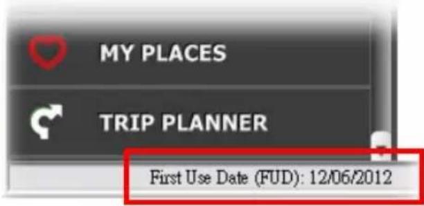 NAVMAN MY Truck III - The First Use Date information - 1