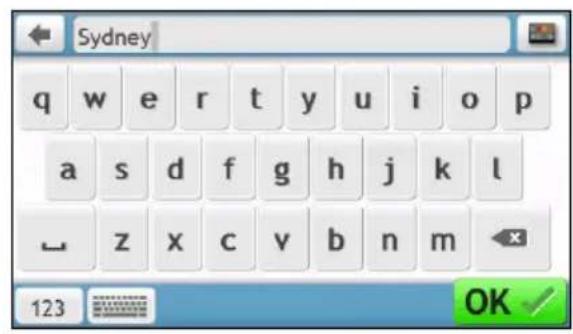 NAVMAN MY Truck III - How do I use the Keyboard screen? - 2