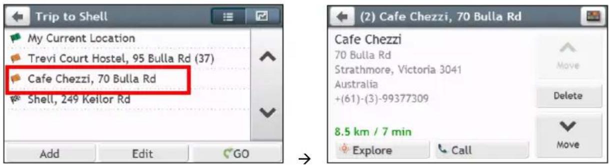 NAVMAN MY Truck III - How do I edit the waypoints in the trip? - 1