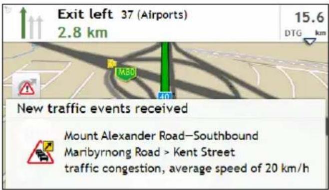 NAVMAN MY Truck III - How will I know when a Traffic Event occurs? - 1