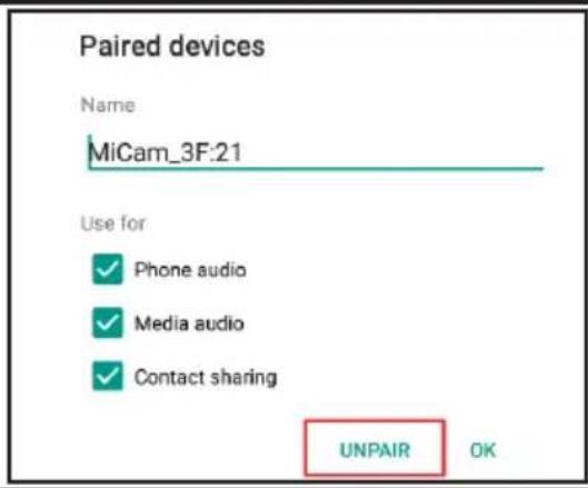 NAVMAN MiCam Truck - Unpairing your devices - 4