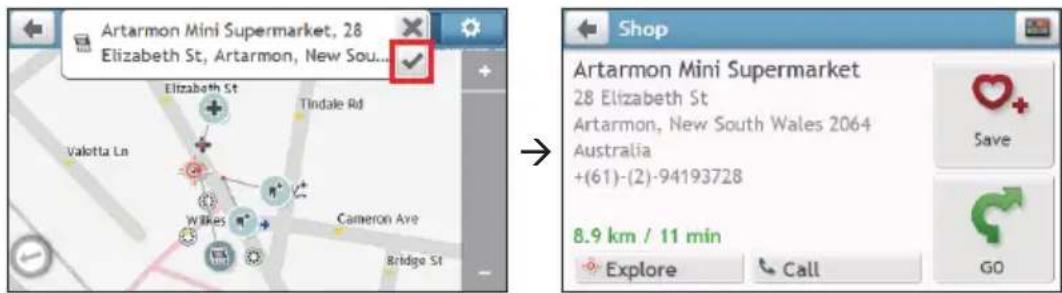 NAVMAN MyEscape IV - How do I preview the destination on map? - 2