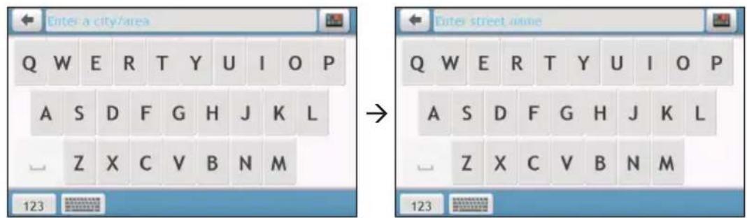 NAVMAN MyEscape IV - Using the Keyboard screen - 1