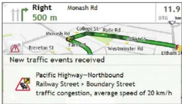NAVMAN MyEscape IV - How will I know when a traffic event occurs? - 1