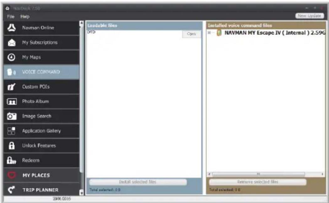 NAVMAN MyEscape IV - NavDesk → VOICE COMMAND - 1