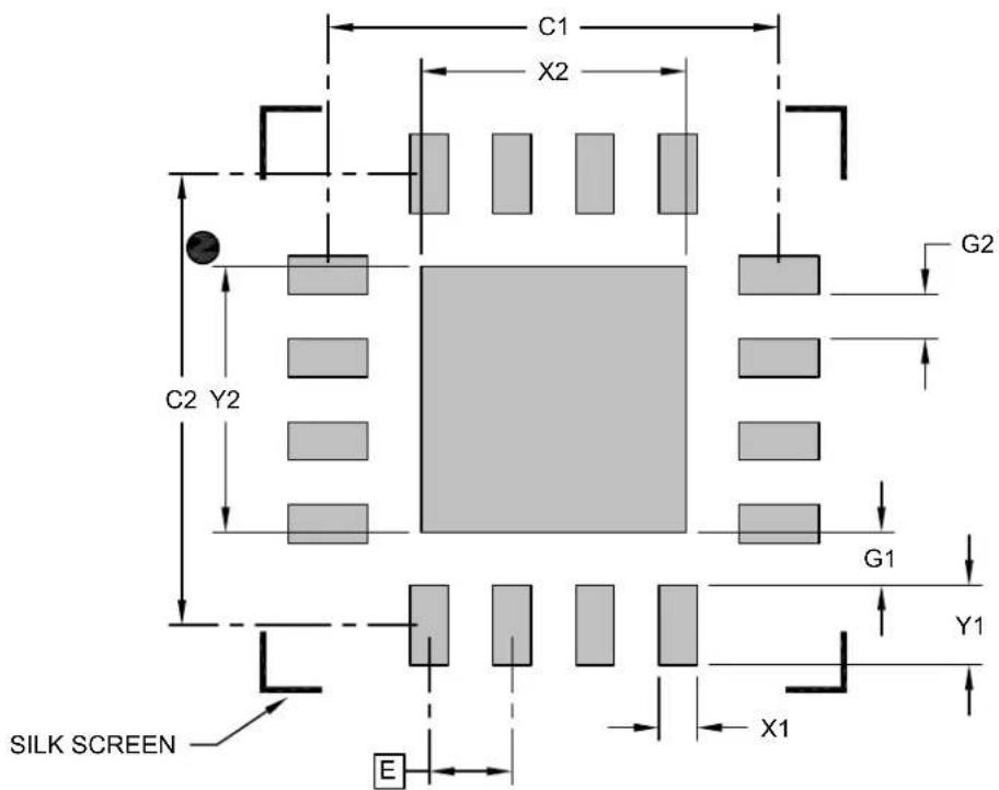 Microchip SY58609U - 16-Lead 3 mm × 3 mm VQFN [NCA] Package Outline and Recommended Land Pattern - 1