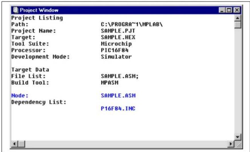 Microchip PIC16C64A - Project Window - 1