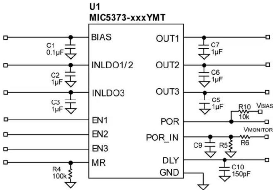 Microchip MIC5383 - Typical Circuit (MIC5373-xxxYMT) - 1