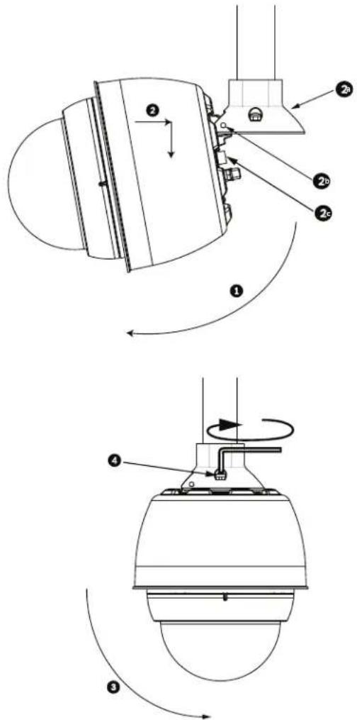 BOSCH AutoDome VG5-162 - Attach Pendant to Pipe and Tighten - 1