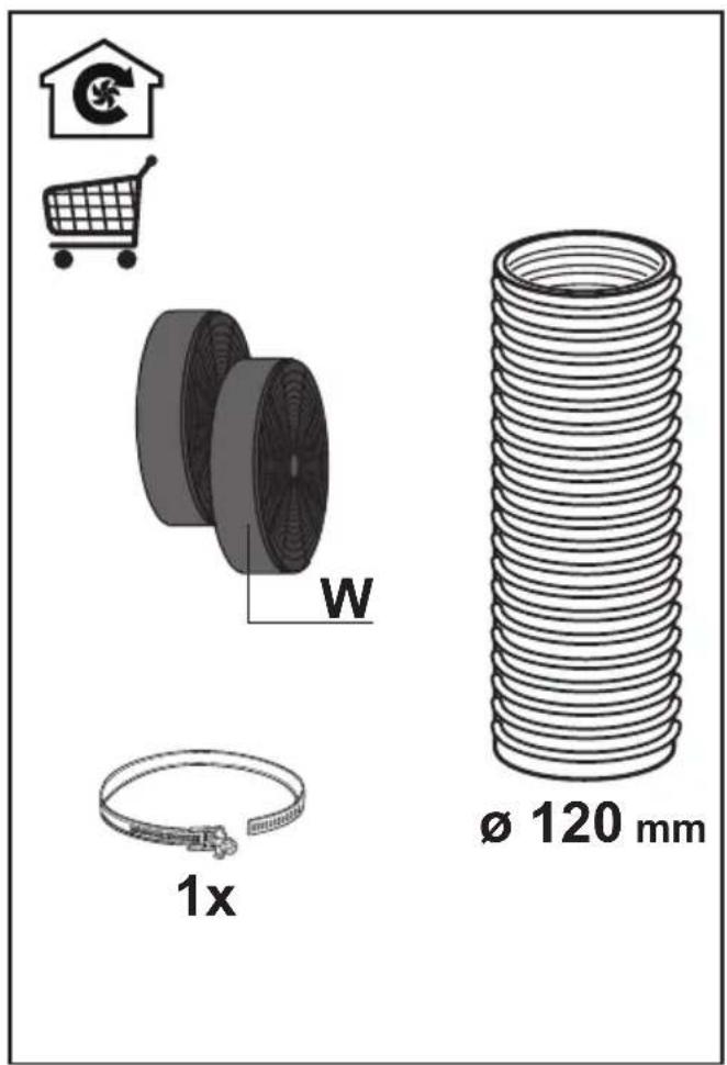 W 1x Ø 120 mm