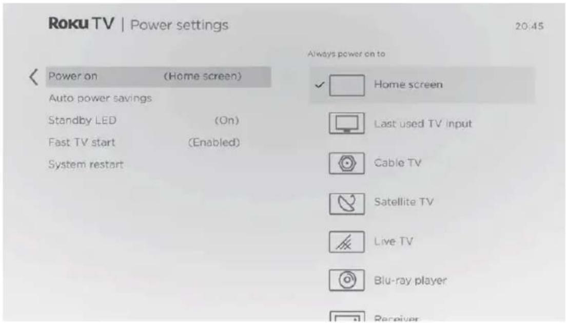 SHARP 55FJ7K - Power on settings - 1