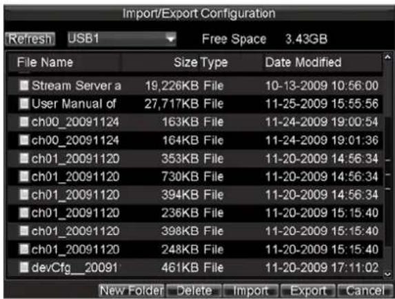 Hikvision DS-9104HFI-S - Importing &amp; Exporting Configuration - 1
