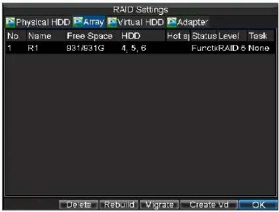 Hikvision DS-9104HFI-S - To migrate an array: - 1
