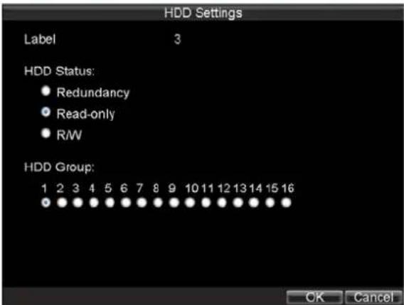 Hikvision DS-9104HFI-S - To set a HDD to read-only: - 2